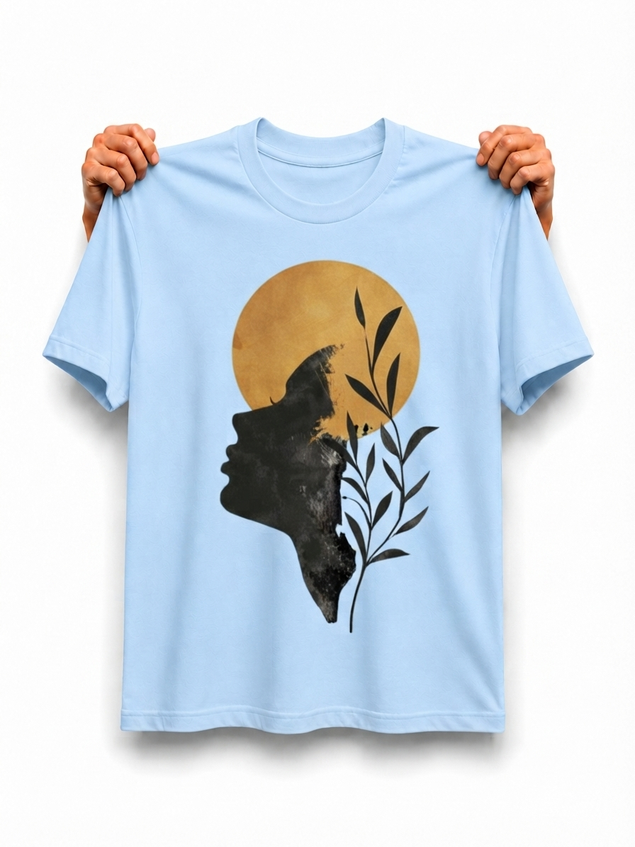 Velnox Nature Oversized Graphic T-Shirt – Sky Blue