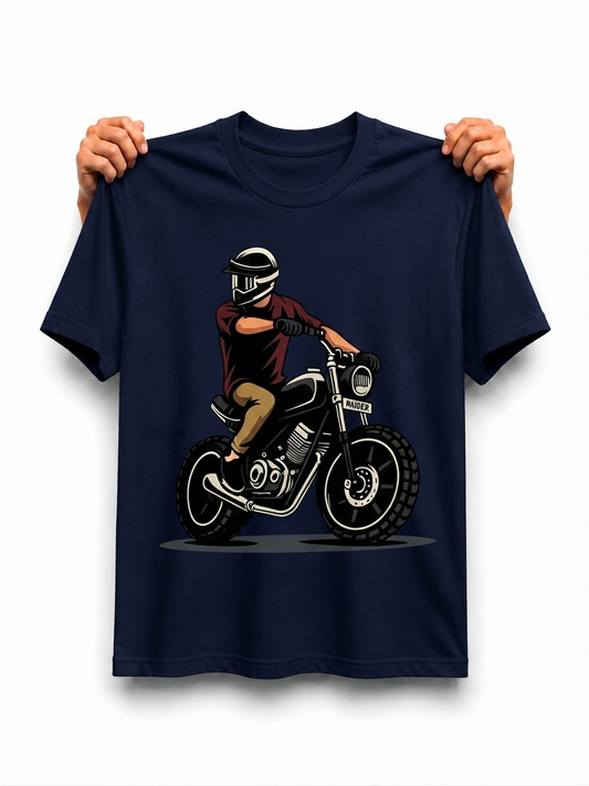 Velnox Rider Oversized Graphic T-Shirt – Navy Blue