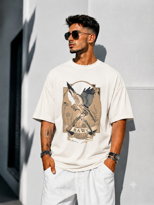 Velnox Eagle Oversized Graphic T-Shirt – Black